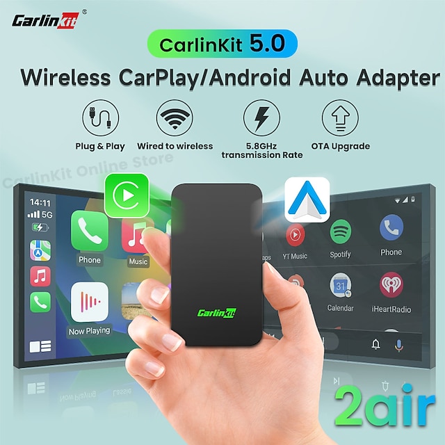 CarlinKit 5.0 Mini Android Auto Wireless CarPlay Portable Car