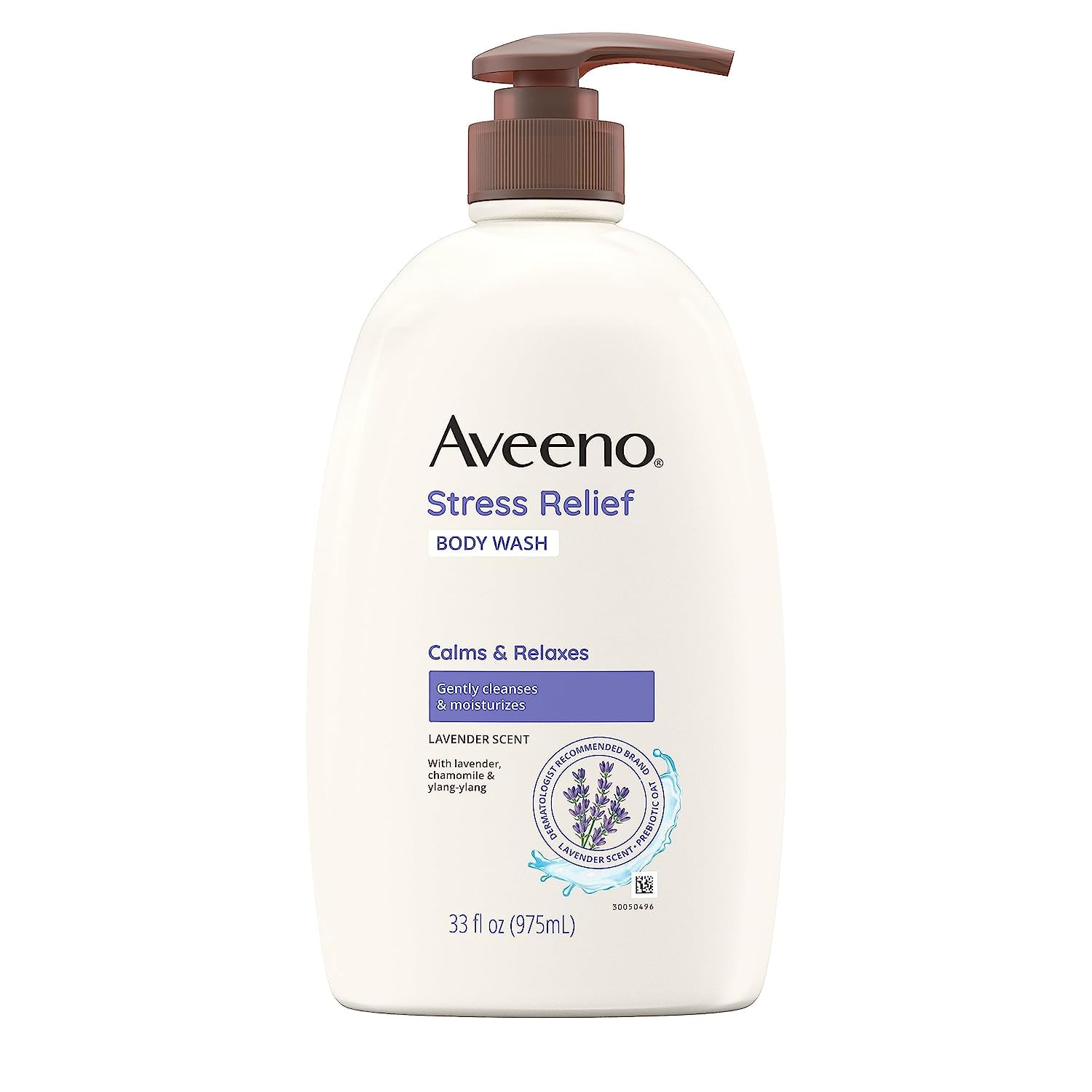 33Oz Aveeno Stress Relief Body Wash Pump Bottle (Lavender Scent)