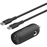 30W Belkin BoostCharge USB-C Power Delivery Car Charger w/ USB-C Cable $10 + Free S/H w/ Amazon Prime