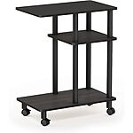 Furinno Turn-N-Tube C Shaped Side Table w/ Casters (Espresso/Black) $10.45