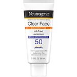 3-Oz Neutrogena Clear Face Breakout Free Oil-Free SPF 50 Sunscreen Lotion (Unscented) $2.95 w/ Subscribe &amp; Save