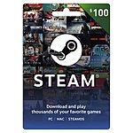 $100 Valve Steam Wallet Card $85 + Free Shipping