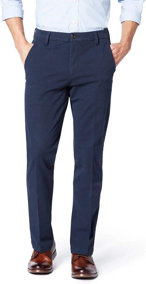 Dockers Men's Slim Fit Signature Khaki Lux Cotton Stretch Pants (Navy)