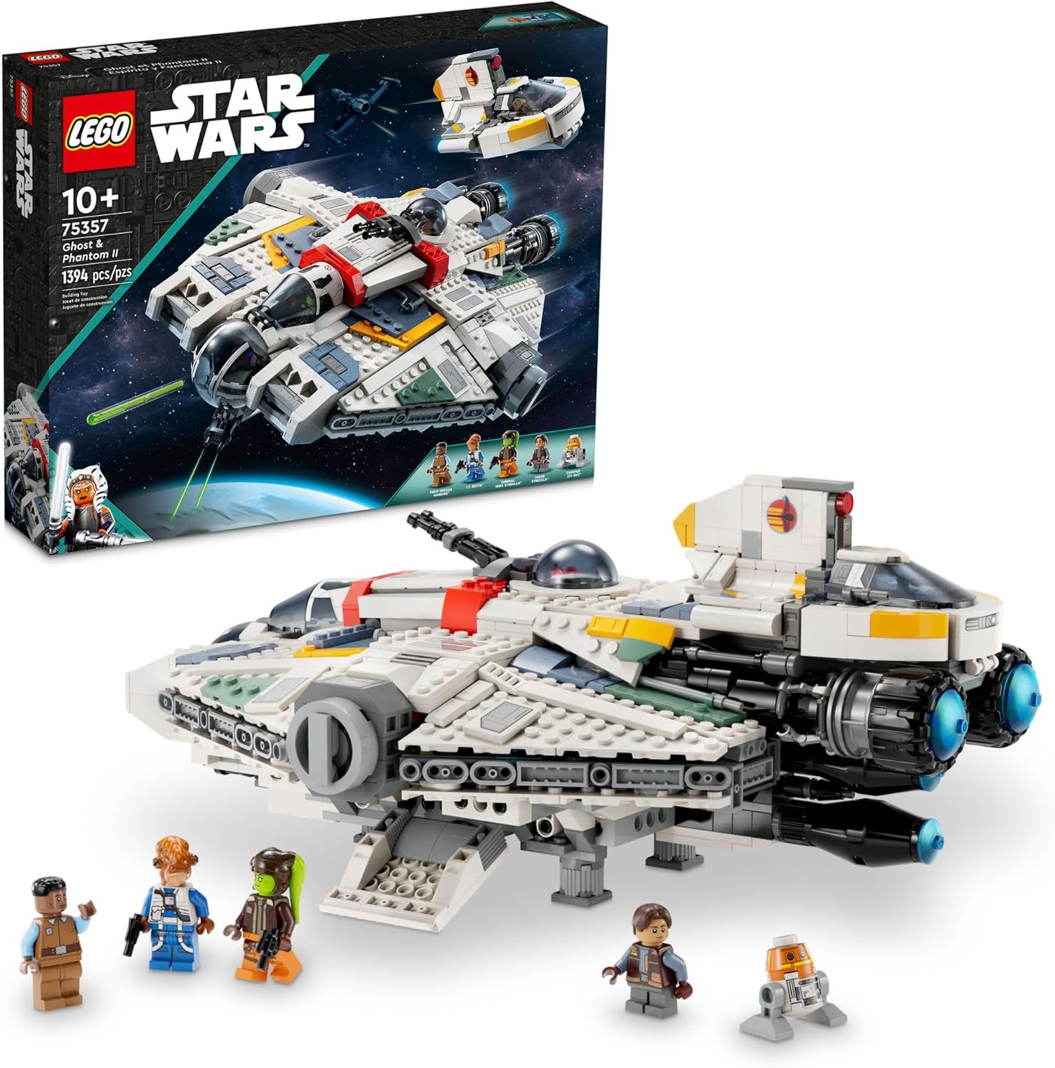 Prime Members: $128: 1394-Piece LEGO Star Wars: Ahsoka - Ghost & Phantom II (75357, 2023) at Amazon