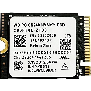 2TB Western Digital PC SN740 M.2 2230 NVMe PCIe4x4 SSD