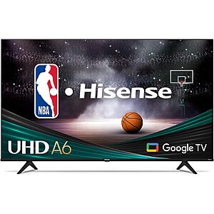 Hisense 75" A65K Dolby Vision HDR 4K UHD Google Smart TV with 4-Year Coverage $399.98