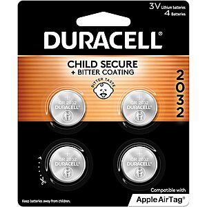 4-Count Duracell CR2032 3V Lithium Coin Batteries $4 w/ Subscribe & Save