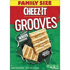 17-Oz Cheez-It Grooves Crunchy Cheese Crackers (Sharp White Cheddar) $3.30 w/ Subscribe & Save