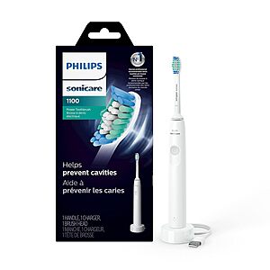 Philips Sonicare 1100 Rechargeable Electric Toothbrush (White Grey, HX3641/02) .60