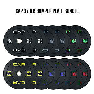 CAP 370lb Olympic Bumper Plate Bundle $260 FS, 260lb Bundle $200 FS, 160lb Bundle $130 FS @ Walmart