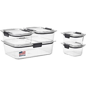 10-Pc Rubbermaid Brilliance Leak-Proof Food Storage Containers w/ Airtight Lids $17.60