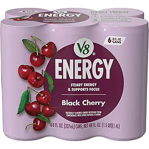 [S&S] $14.30: 6 × 6-Pack 8-Oz V8 +Energy Drink (Diet Strawberry Lemonade) ($2.38 each) at Amazon