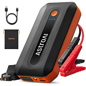 AstroAI B8 3000A 12V Car Battery Jump Starter (Orange) $18 