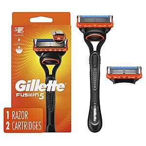 Gillette Fusion5 Men's Razor Handle w/ 2 Blade Refills $6.95