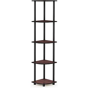 5-Tier 57.7" Furinno TURN-N-TUBE Corner Shelf (Dark Cherry) $14.24 + Free Shipping w/ Prime or on $35+