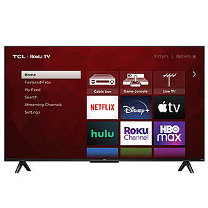 43” TCL Class S4 4K UHD HDR Smart Roku TV $138 + Free Shipping
