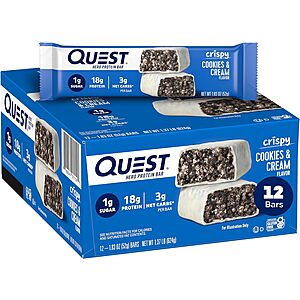 12-Ct Quest Nutrition Crispy Hero Protein Bars (Various) + $10 Amazon Promo Credit from 2 for $40.35 w/ Subscribe & Save + Free Shipping