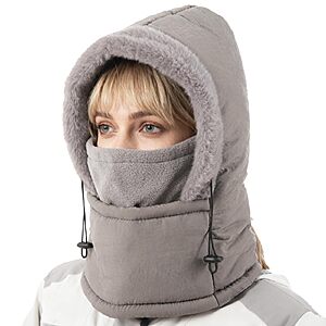 Joypicks Men's & Women's Balaclava Fleece Winter Face Mask (Grey or Brown) $7 & More