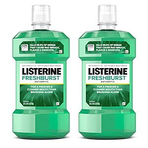 Select Accounts: 2-Pack 33.8 Fl Oz Listerine Antiseptic Mouthwash (Freshburst) $8.15 w/ Subscribe & Save