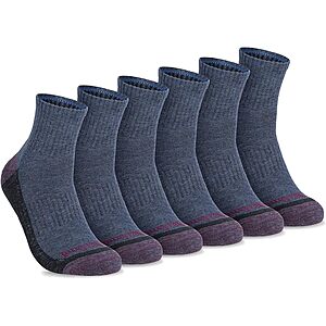 6-Pairs Timberland Men's Comfort Quarter Arch Support Cushion Socks (Denim,7-12) $7.25