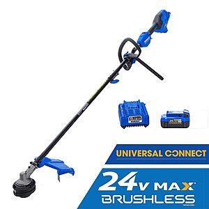 Kobalt 24V Max Brushless 15" String Trimmer w/ 4.0 Ah Battery & Charger $49 (Select Stores) + Free Store Pickup