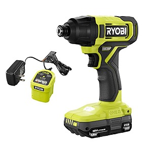 YMMV Ryobi ONE+ 18V Cordless 1/4 in. Impact Driver Kit with 1.5 Ah Battery and Charger $39