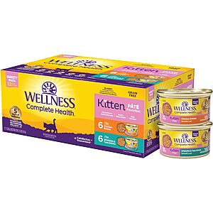 Select Accounts: 12-Pk 3-Oz Wellness Complete Health Pate Kitten Wet Cat Food $8.60 w/ Subscribe & Save