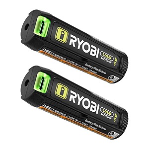 Select Stores: 2-Pack RYOBI USB Lithium-ion 3.0 Ah Rechargeable Batteries $23.05 (In-Store Only)