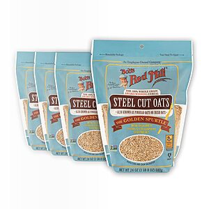 [SnS, AC] $12.64* | 4-Pack 24-Oz Bob's Red Mill Steel Cut Oats at Amazon ($3.16 each)