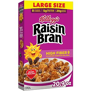 20.9-Oz Kellogg’s Raisin Bran Breakfast Cereal 2 for $6.60 w/ Subscribe & Save