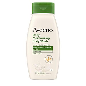 Select Accounts: 18-Oz Aveeno Daily Moisturizing Body Wash (Lightly Scented) $3.50 w/ S&S