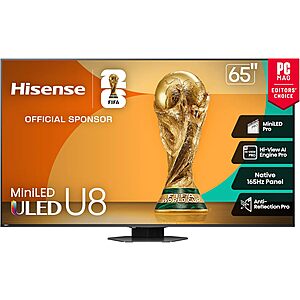 65" Hisense U8 Mini LED ULED 4K UHD Google Smart TV (2025) $799.95 + Free S&H