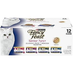 Select Accts: 24-Pk 3-Oz Purina Fancy Feast Senior Wet Cat Food (Variety Pack) 2 for $25.25 w/ S&S + Free S&H