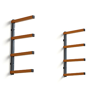 Bora 4-Shelf Wood Storage Organizer Rack (Orange/Gray) $21.50 