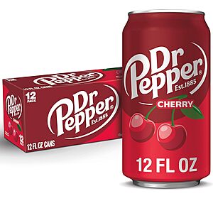 12-Pk 12-Oz Dr Pepper Soda (Cherry) $4.75 w/ S&S