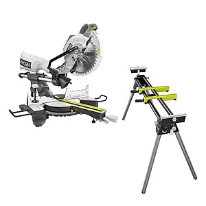 RYOBI 15 Amp 10 in. Corded Sliding Compound Miter Saw and Universal Miter Saw QUICKSTAND $249