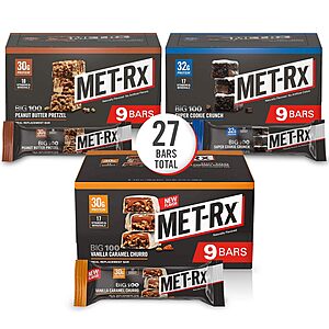 Select Accounts: 27-Ct 3.52-Oz MET-Rx Big 100 Colossal Protein Bars (Variety Pack) $41.70 w/ S&S + Free S&H