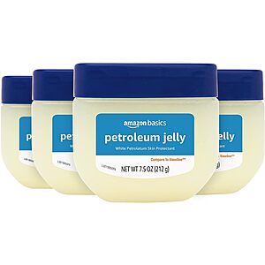 Select Accts: 4-Pk 7.5-Oz Amazon Basics White Petroleum Jelly (Unscented) $4.50 w/ S&S