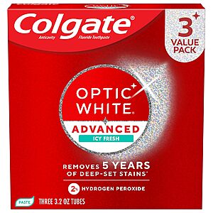 [SnS, AC] $6.34* | 3-Pack 3.2oz. Colgate Optic White Advanced Whitening Toothpaste (Icy Fresh) at Amazon