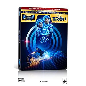 Tron Steelbook - 4K + Blu-ray + Digital $26.68 Amazon.com