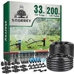 233' Starrey Drip Irrigation Garden Watering System $25.60 + Free S&H & More