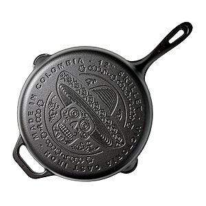 12" Victoria Day of the Dead La Calaca Cast Iron Skillet