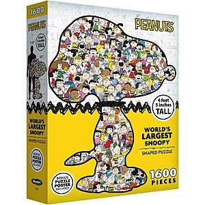 1600-Pc RoseArt Peanuts: World's Largest Snoopy Shaped Jigsaw Puzzle