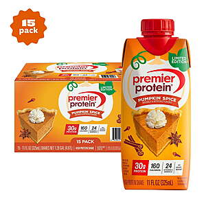 Sam's Club Members: 15-Pk 11-Oz Premier Protein Shakes (Various Flavors) $19.95 + Free S&H on $50+ w/ Plus