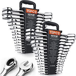 30-Pc VEVOR Metric & SAE Combination Ratcheting Wrench Set $65.50 + Free S&H