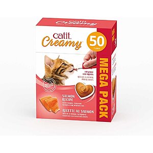 First Autoship Order: 50-Pk 0.5-Oz Catit Creamy Lickable Cat Treats (Salmon) $8.55 + Free S&H on