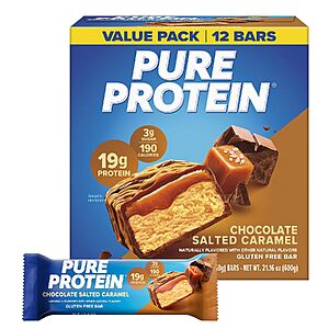 12-Ct 1.76-Oz Pure Protein Bars (Chocolate Salted Caramel) $12.80 w/ S&S