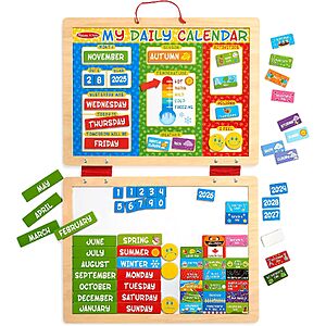 Melissa & Doug My First Daily Magnetic Calendar Wooden Play Set $13.50 