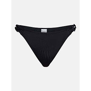 No Boundaries Women's Mid Rise Bikini Bottom (Rich Black, Limited Sizes)