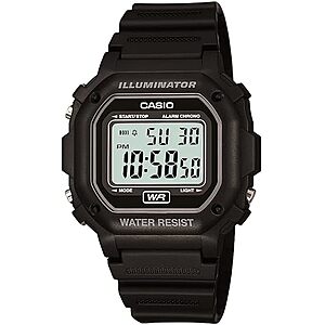 Casio Men's F108WH Series Digital Illuminator Sport Watch (Black Resin) $16.15 